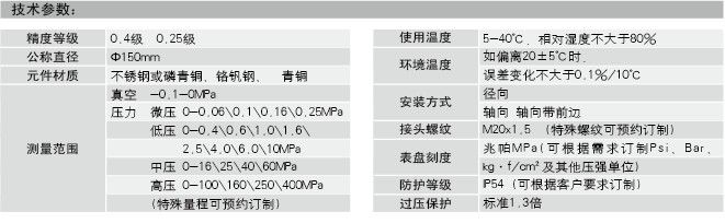軸向帶前邊精密壓力表